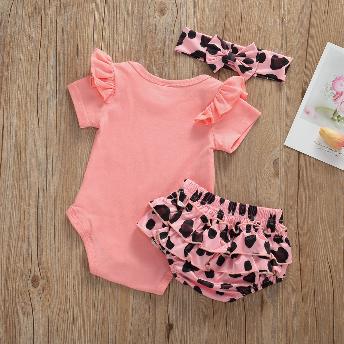 Infant Baby Girls Pink Short Sleeve Suit