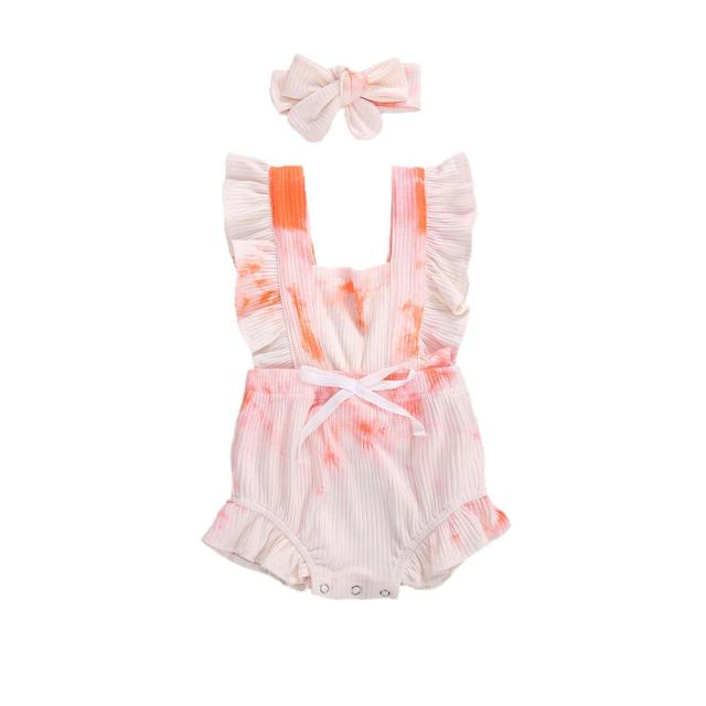 Infant Baby Girl Tie-dye Romper Set