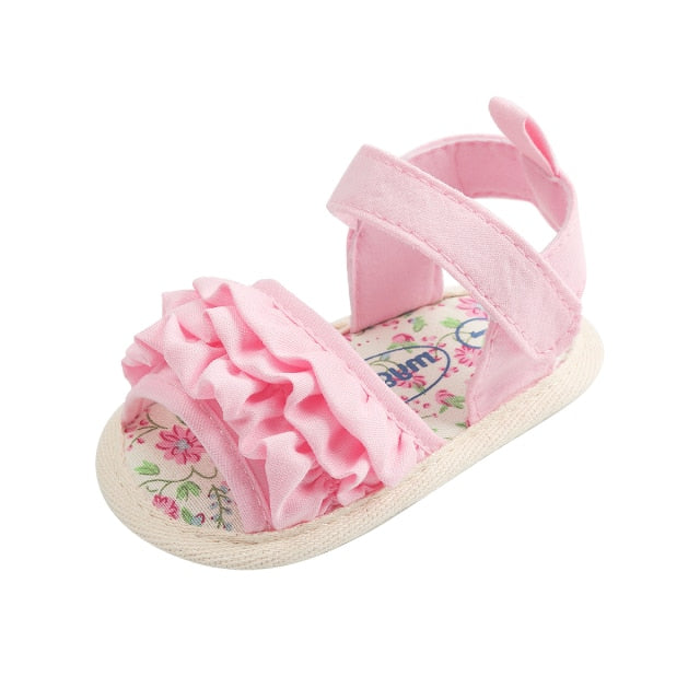 Newborn Baby Girl Flower Shoes