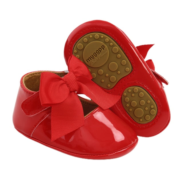 Ribbon Bow Non-Slip Infant Crib Shoes