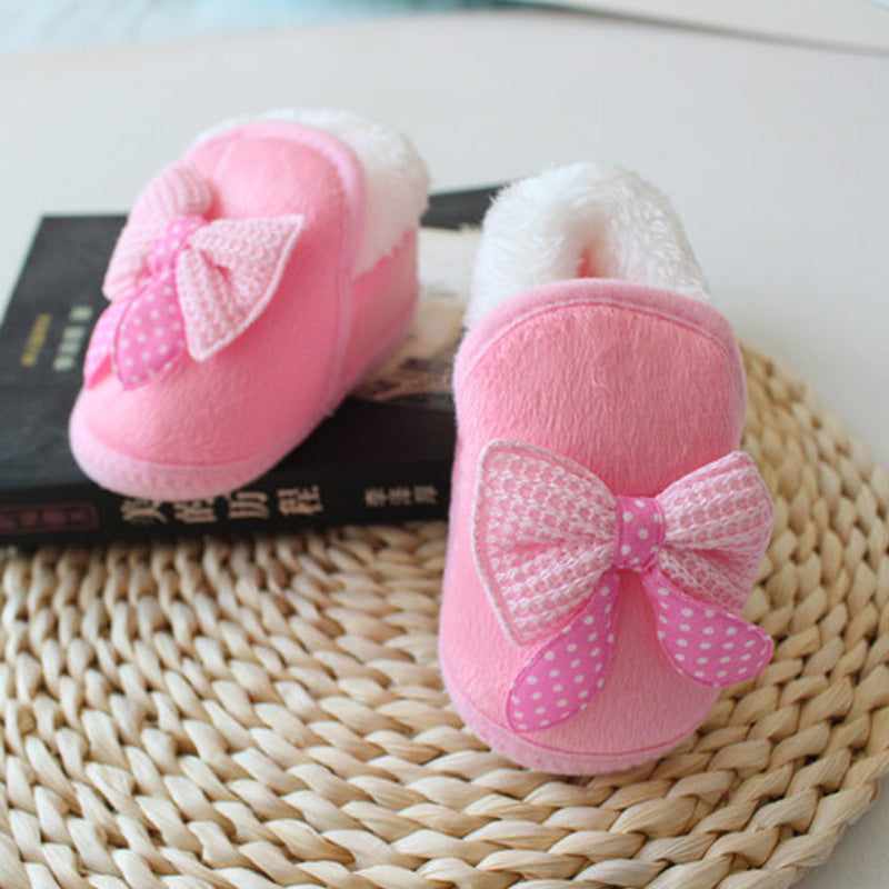 Cute Bow Soft Crib Sole Shoes